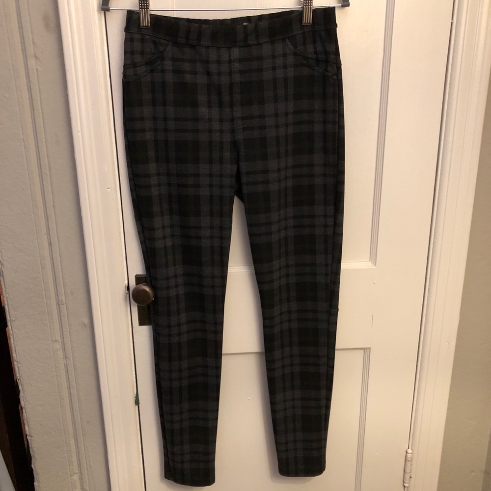 Sanctuary Black and Gray Plaid Pants